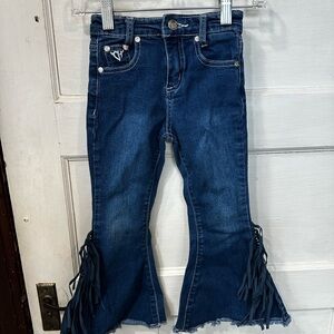 4T Flared Girls Jeans with Fringe